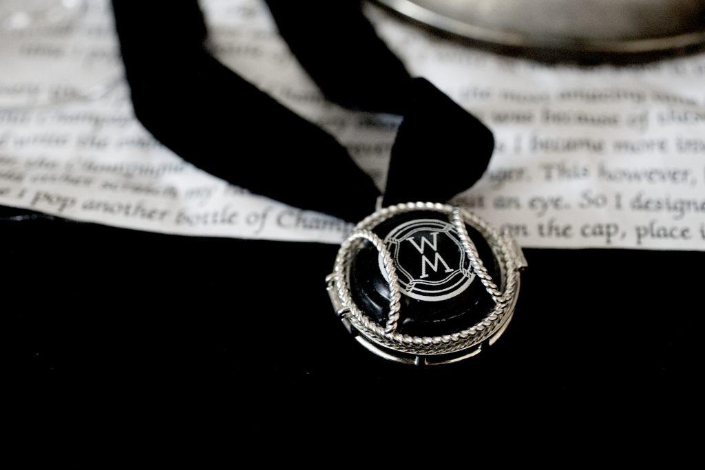 Wearing Memories locket and black velvet